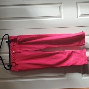 Denim pant bright coral